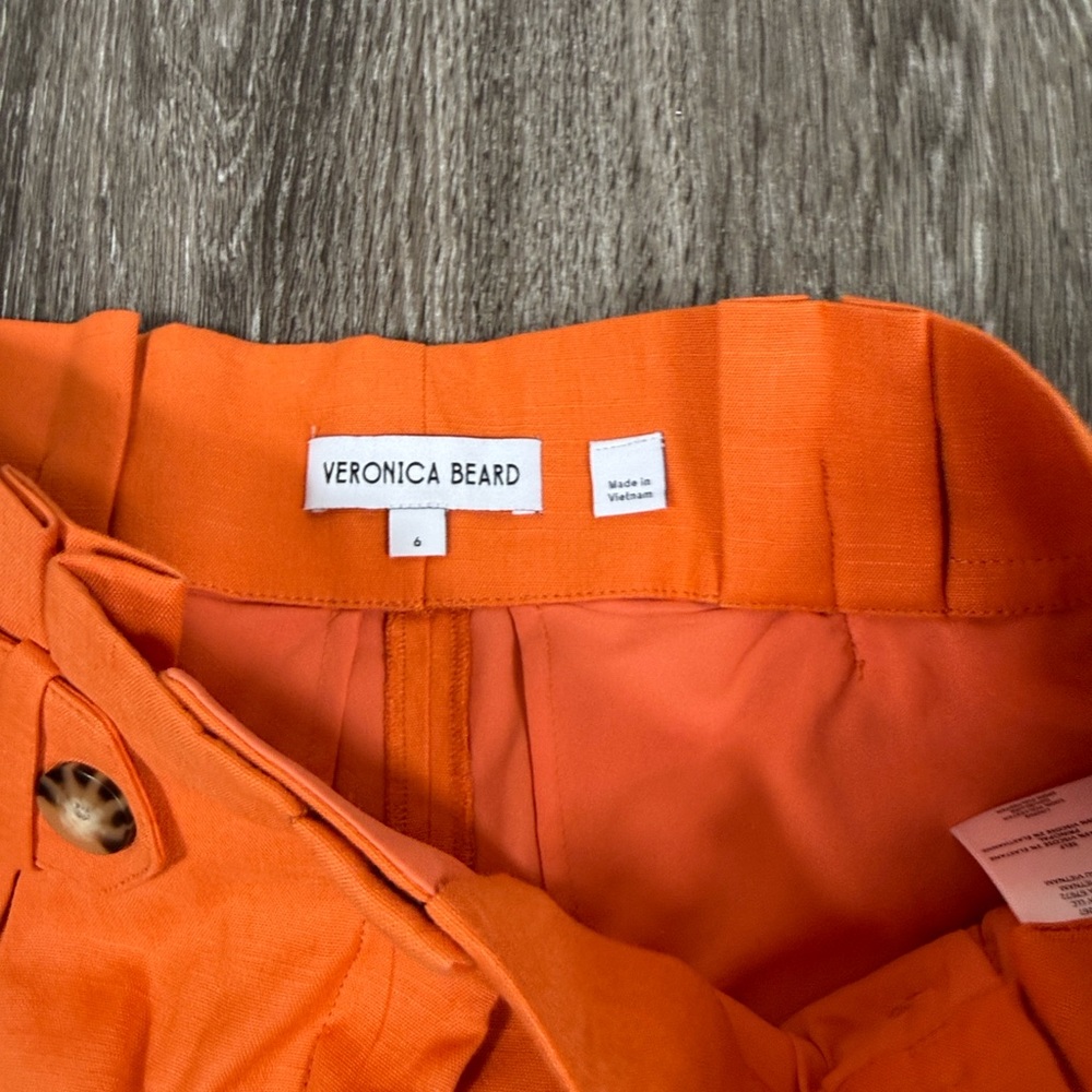 Veronica Beard Bexley Orange Dickey and Franzi Linen Short Set - Picture 13 of 16